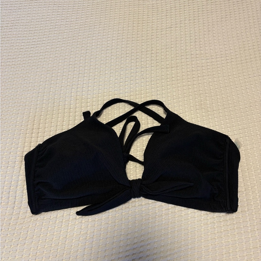 Tropik Black Crisscross Bikini Top